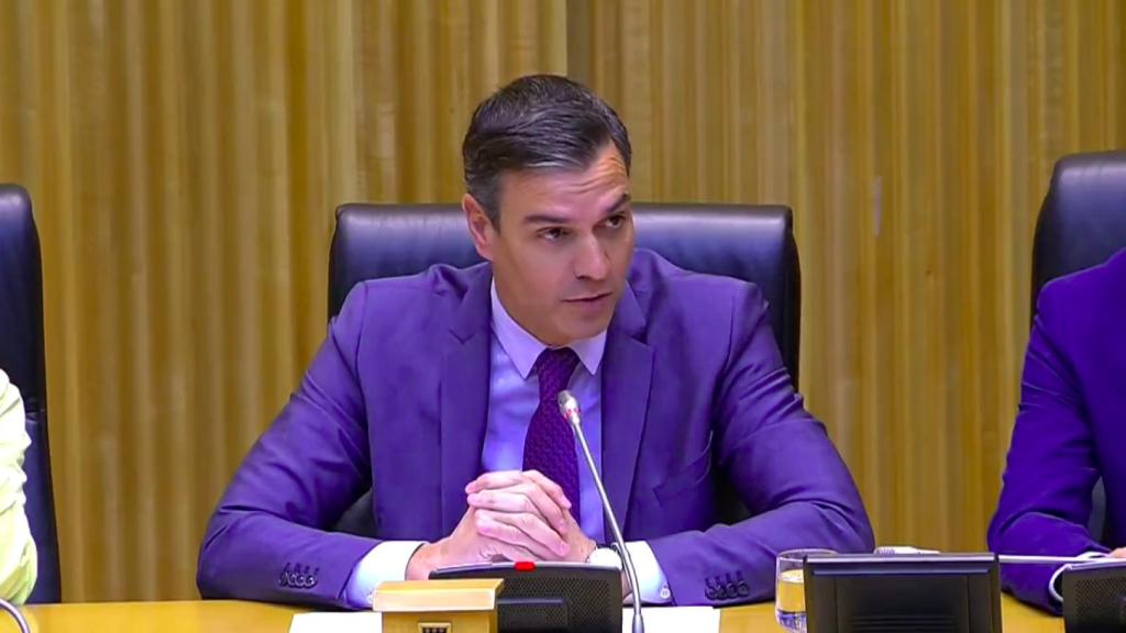 Pedro Sánchez el miércoles pasado en la sesión del Grupo Socialista.