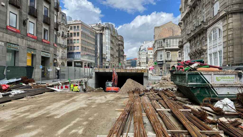 Obras de la Puerta del Sol de Vigo.