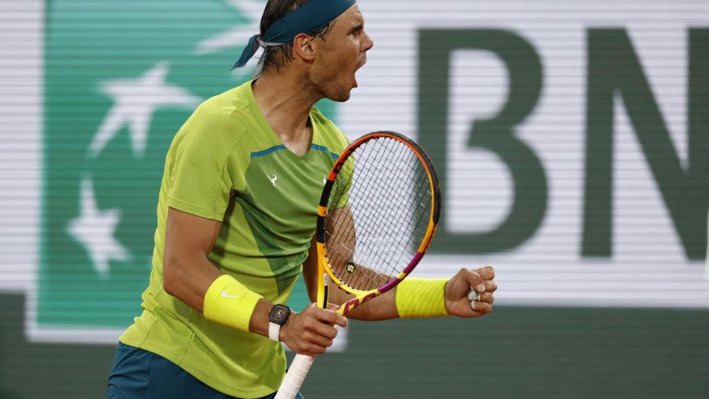 Rafa Nadal celebra.