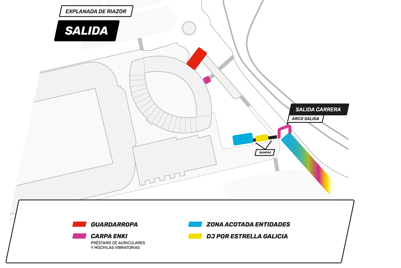 La salida en la zona de Riazor