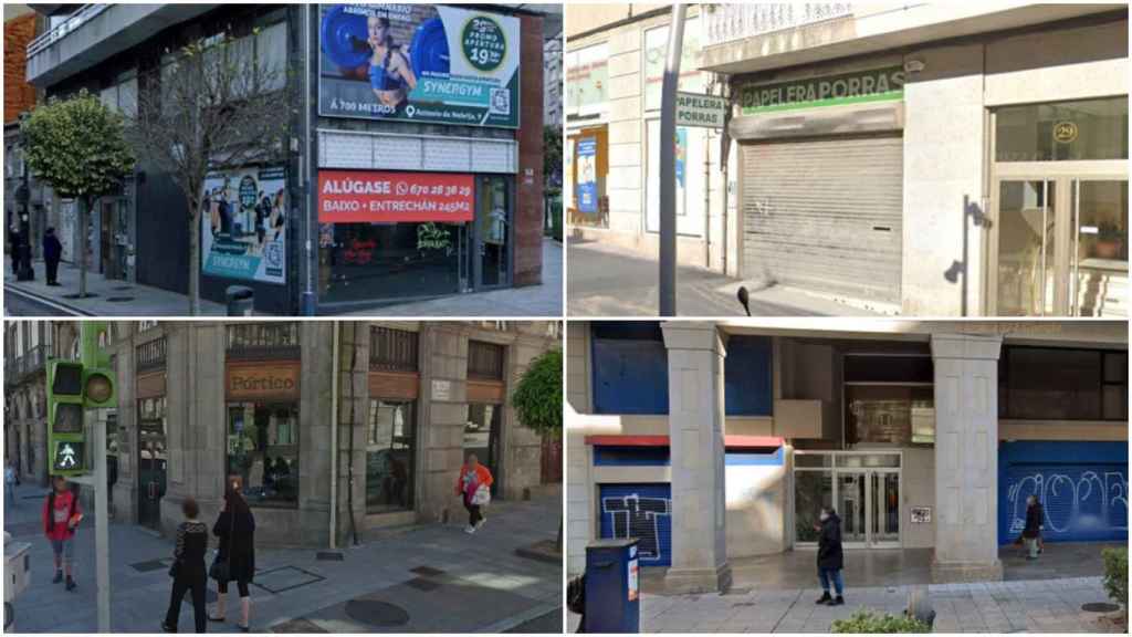 Locales cerrados de Piñeiro Sport, Porras, Pórtico y el OpenCor de Rosalía de Castro.