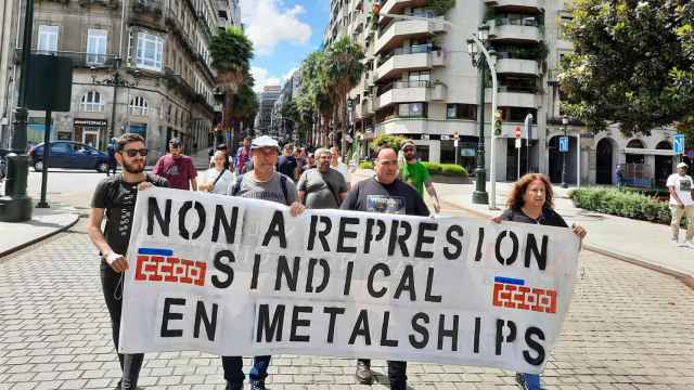 Imagen de la manifestación de esta mañana en Vigo.