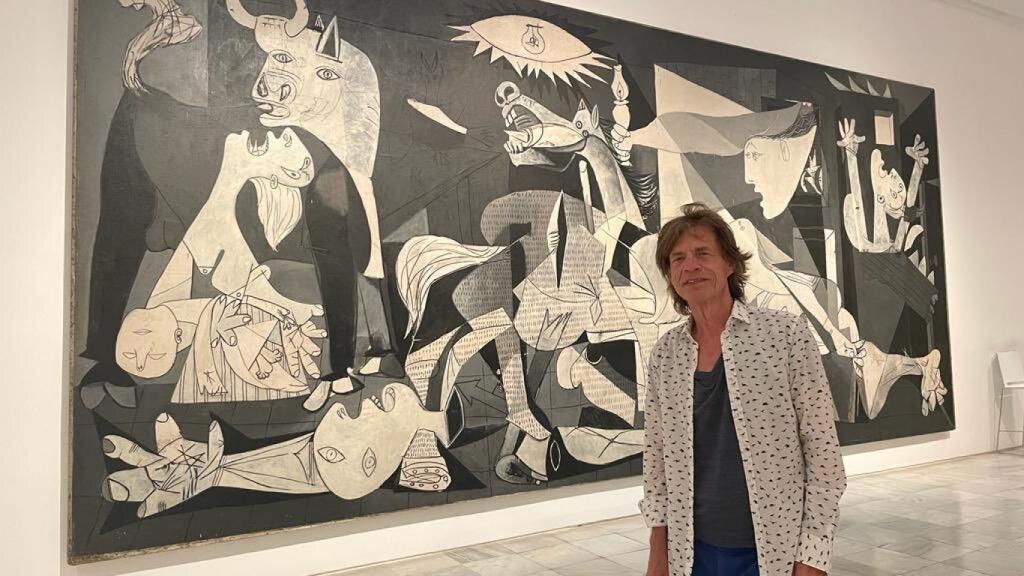 Mick Jagger, 'frontman' de los Rolling Stones, el pasado miércoles en el Museo Reina Sofía de Madrid.
