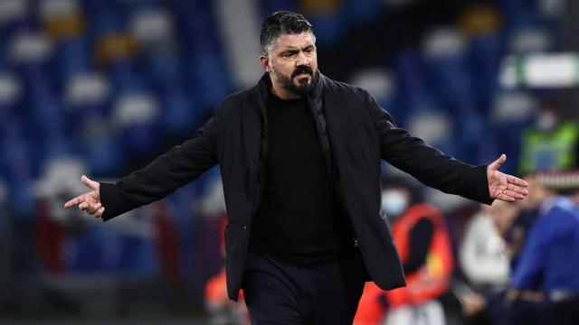Genaro Gattuso durante un partido como entrenador en Italia