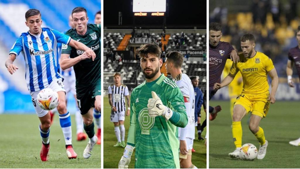Cristo Romero, Gonzalo e Iván Calero, jugadores del Málaga CF