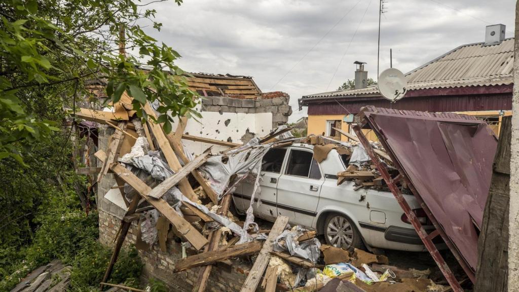 Casas destruidas en Járkov.