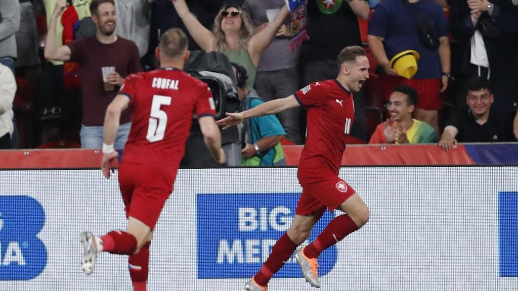 Kuchta celebra el segundo tanto de los checos.