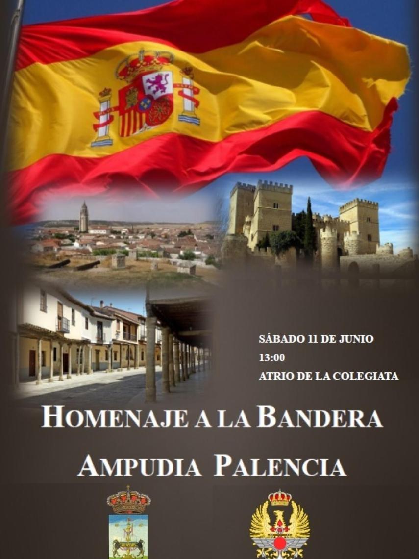 Homenaje a la bandera en Ampudia