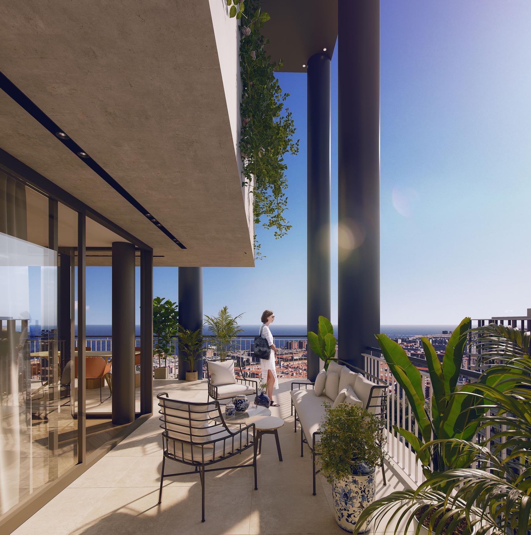 Vista desde una de las terrazas de los futuros edificios residenciales.