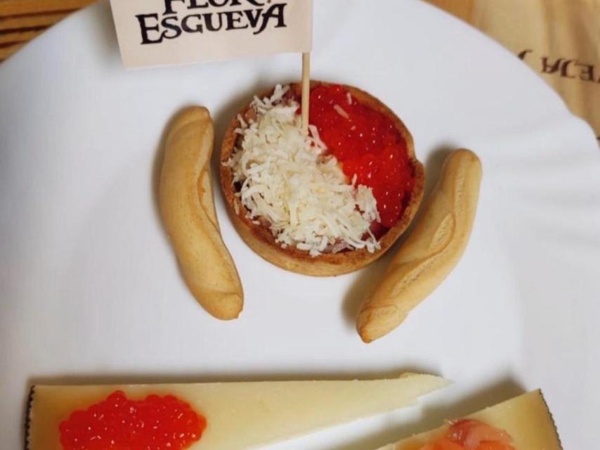 Una de las tapas en Peñafiel con Flor de Esgueva como protagonista