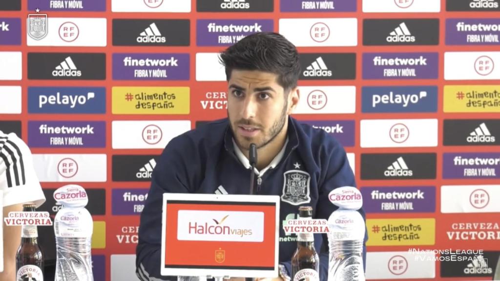 Marco Asensio en rueda de prensa