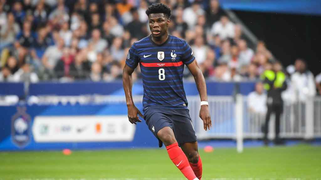 Aurélien Tchouameni durante un partido con Francia