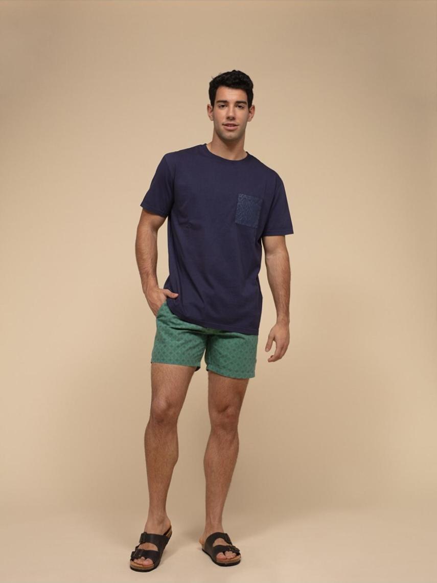 Bañador estampado geométrico.