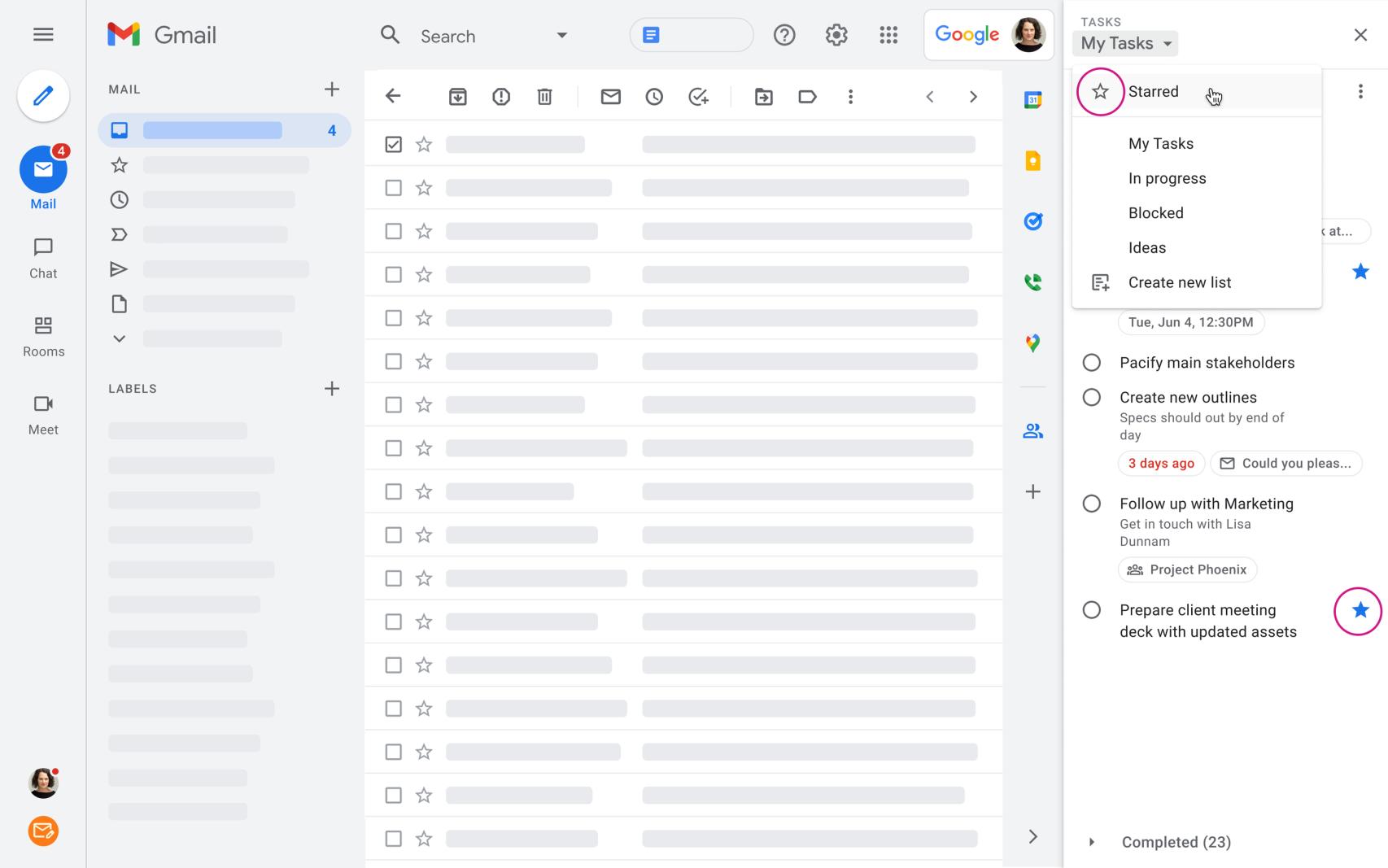 Tareas destacadas en la web