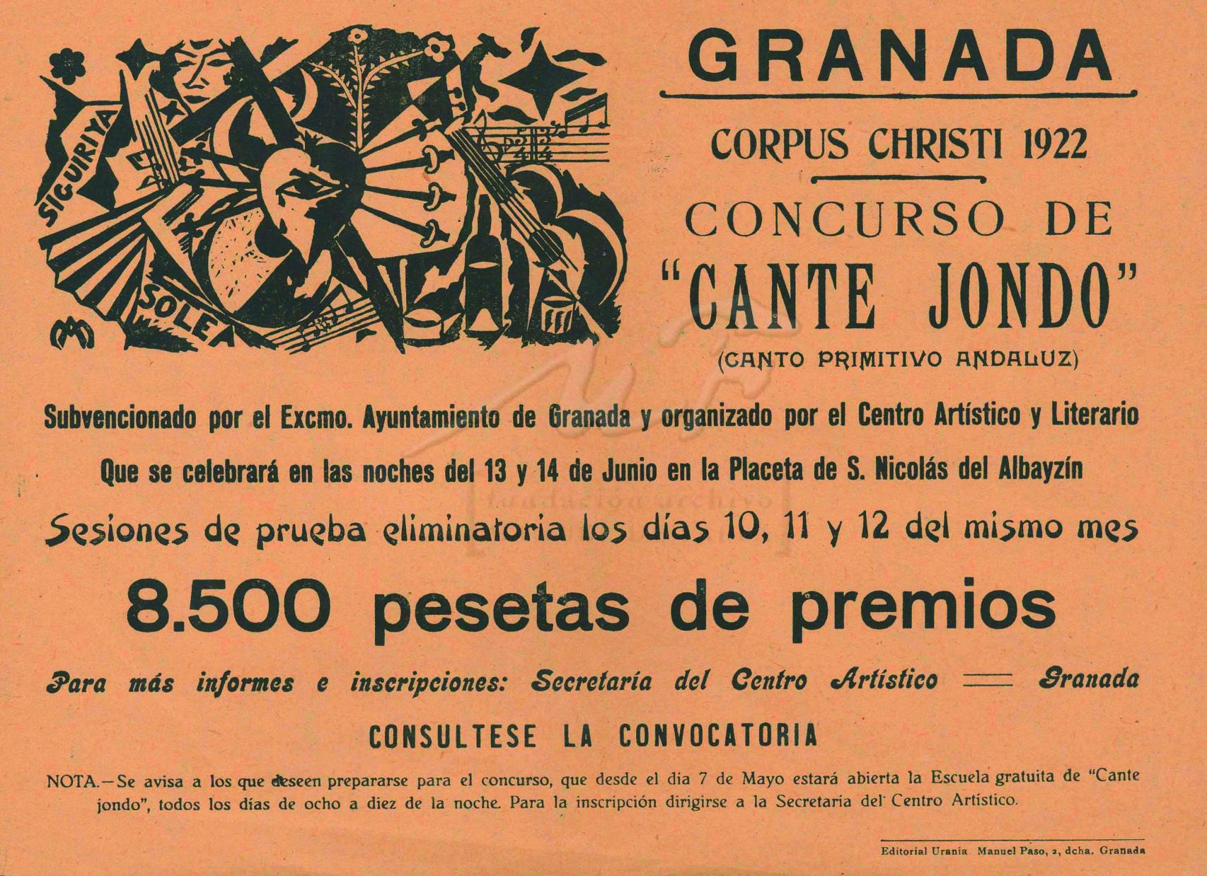 Pasquín cubista de Manuel Ángeles Ortiz. Archivo Manuel de Falla