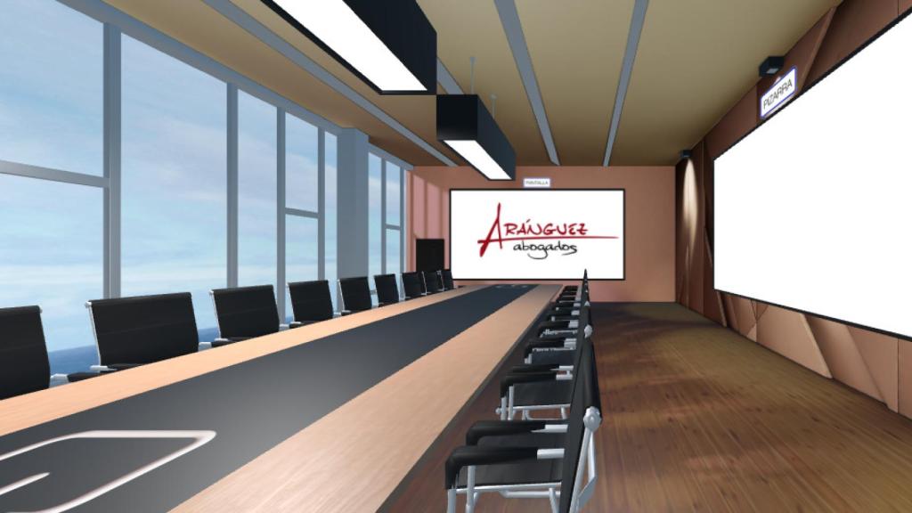 Vista del bufete de Aránguez Abogados en el metaverso.