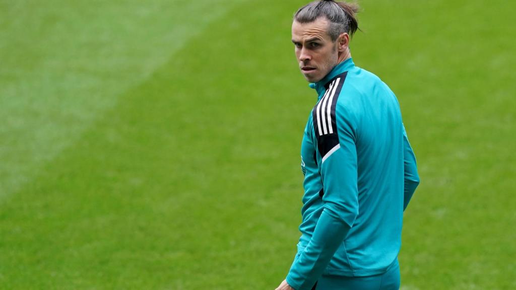 Gareth Bale durante un entrenamiento con el Real Madrid