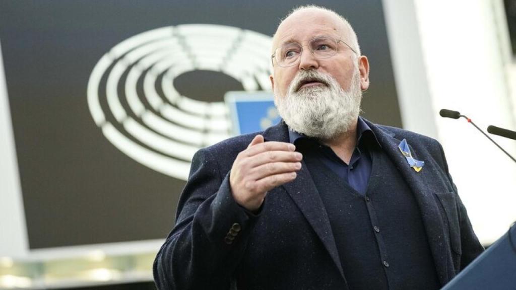 Frans Timmermans, vicepresidente y comisario para el Pacto Verde, este miércoles, en el Parlamento Europeo.