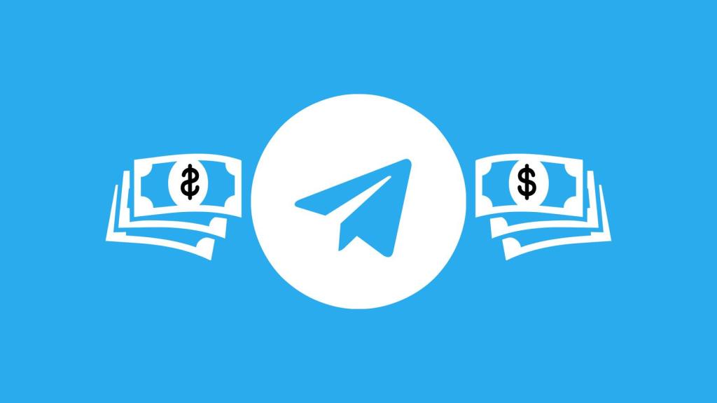 Fotomontaje con el logo de Telegram en blanco.