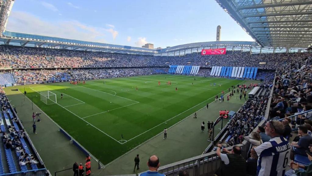 El Estadio de Riazor durante un encuentro del Deportivo.