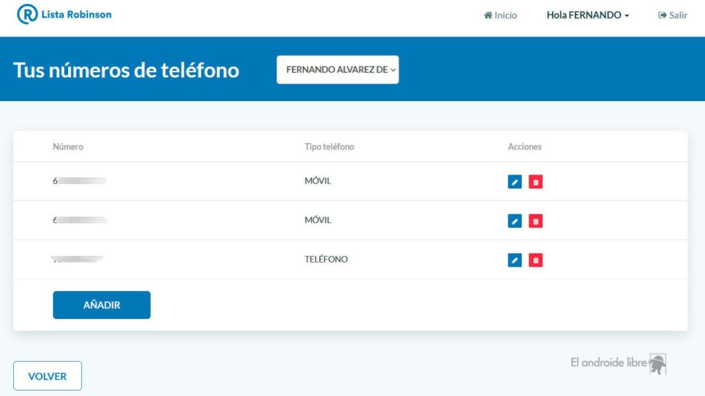 Números Lista Robinson
