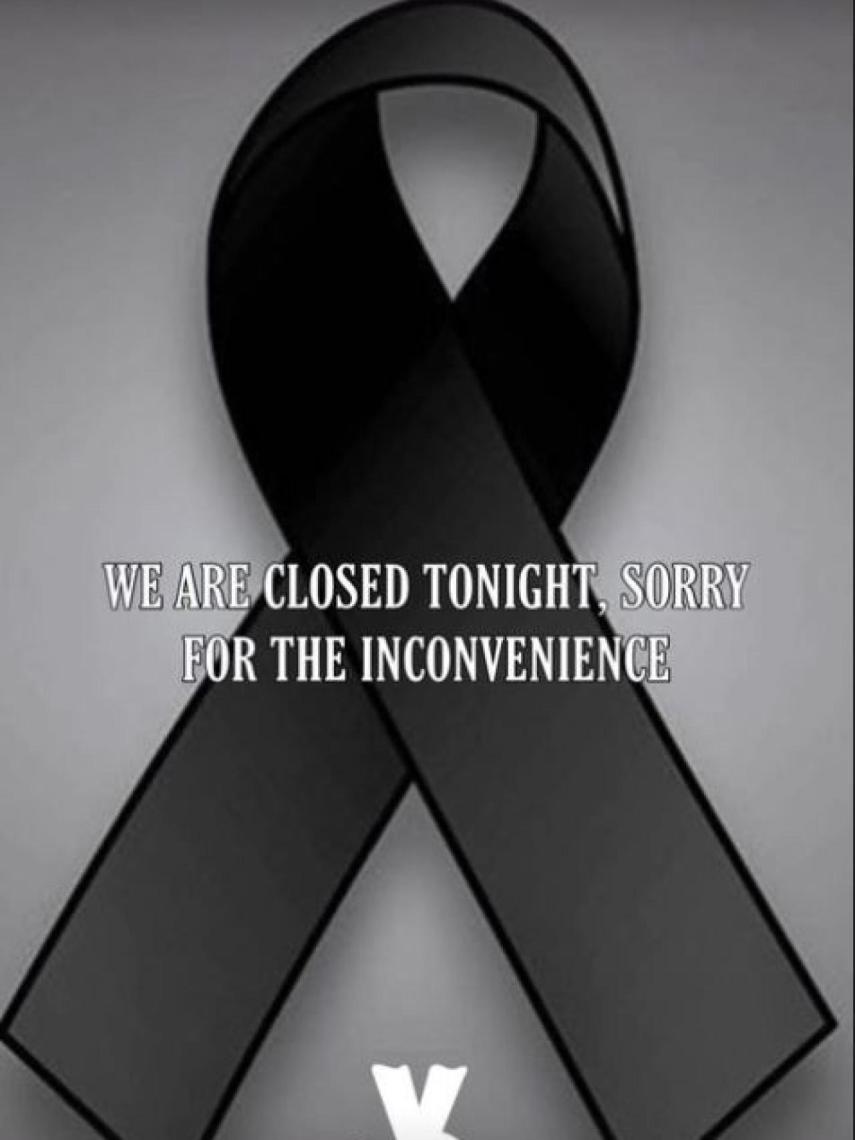 Mensaje de la discoteca Olivia Valère.