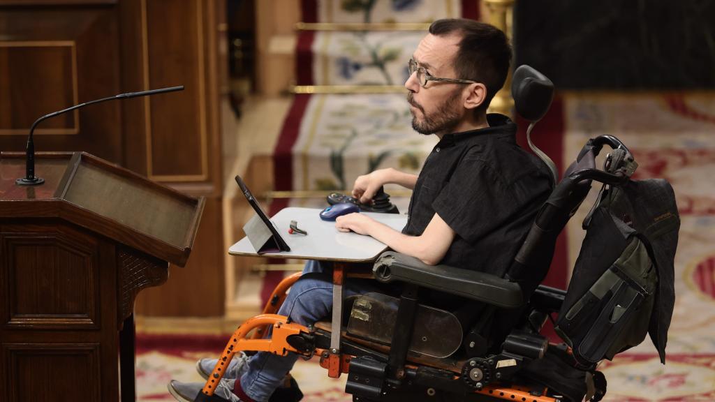 Pablo Echenique, portavoz de Unidas Podemos, en el Congreso de los Diputados.