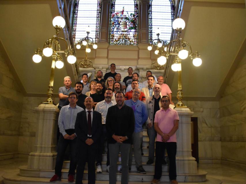 El alcalde de Valladolid, Óscar Puente, tras la firma del convenio colectivo de los funcionarios municipales este jueves.