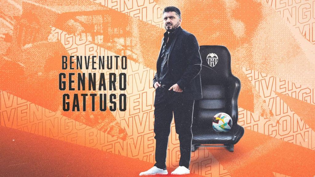 Anuncio del Valencia CF de Gennaro Gattuso como su nuevo entrenador