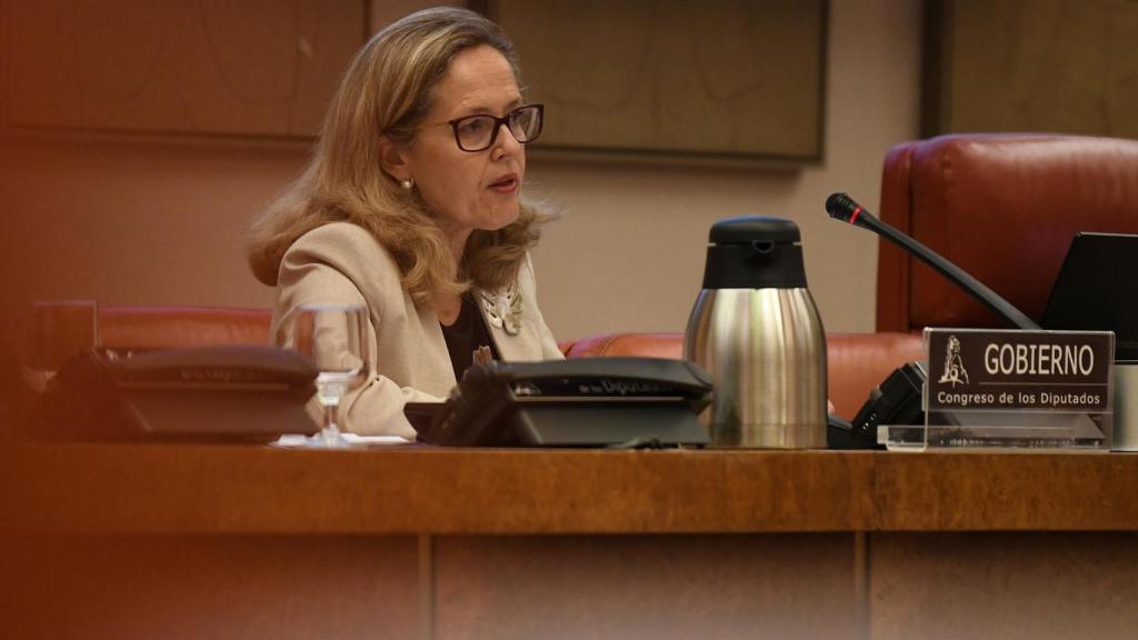 La vicepresidenta primera del Gobierno y ministra de Asuntos Económicos y Transformación Digital, Nadia Calviño, comparece en Comisión Mixta para la Unión Europea, en el Congreso de los Diputados.