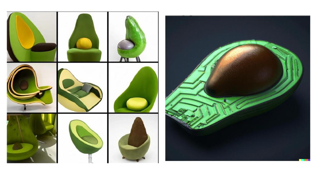 Sillas de aguacate de DALL-E vs. Chip de aguacate de DALL-E 2