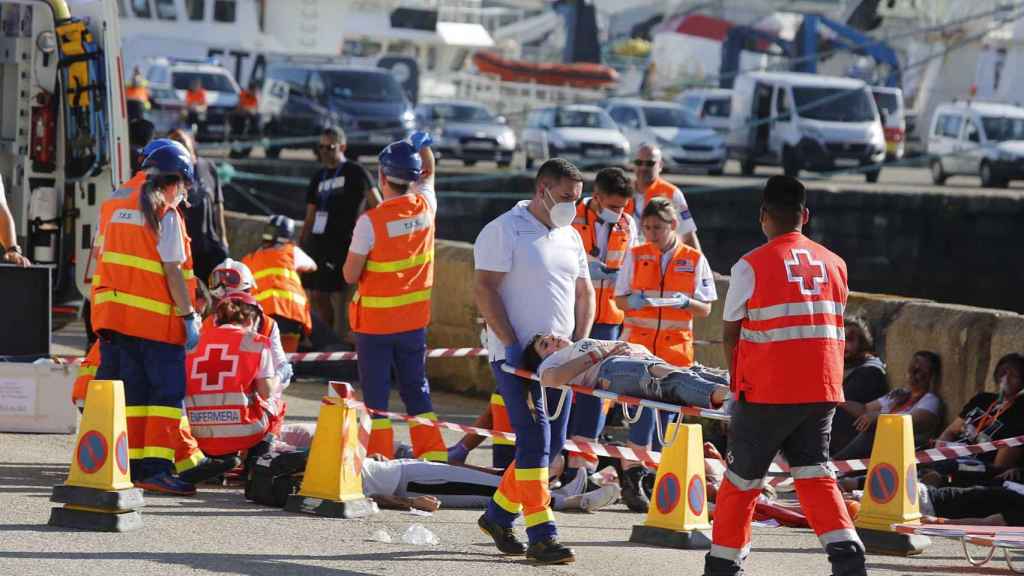 Simulacro de emergencia en el Puerto de Vigo.