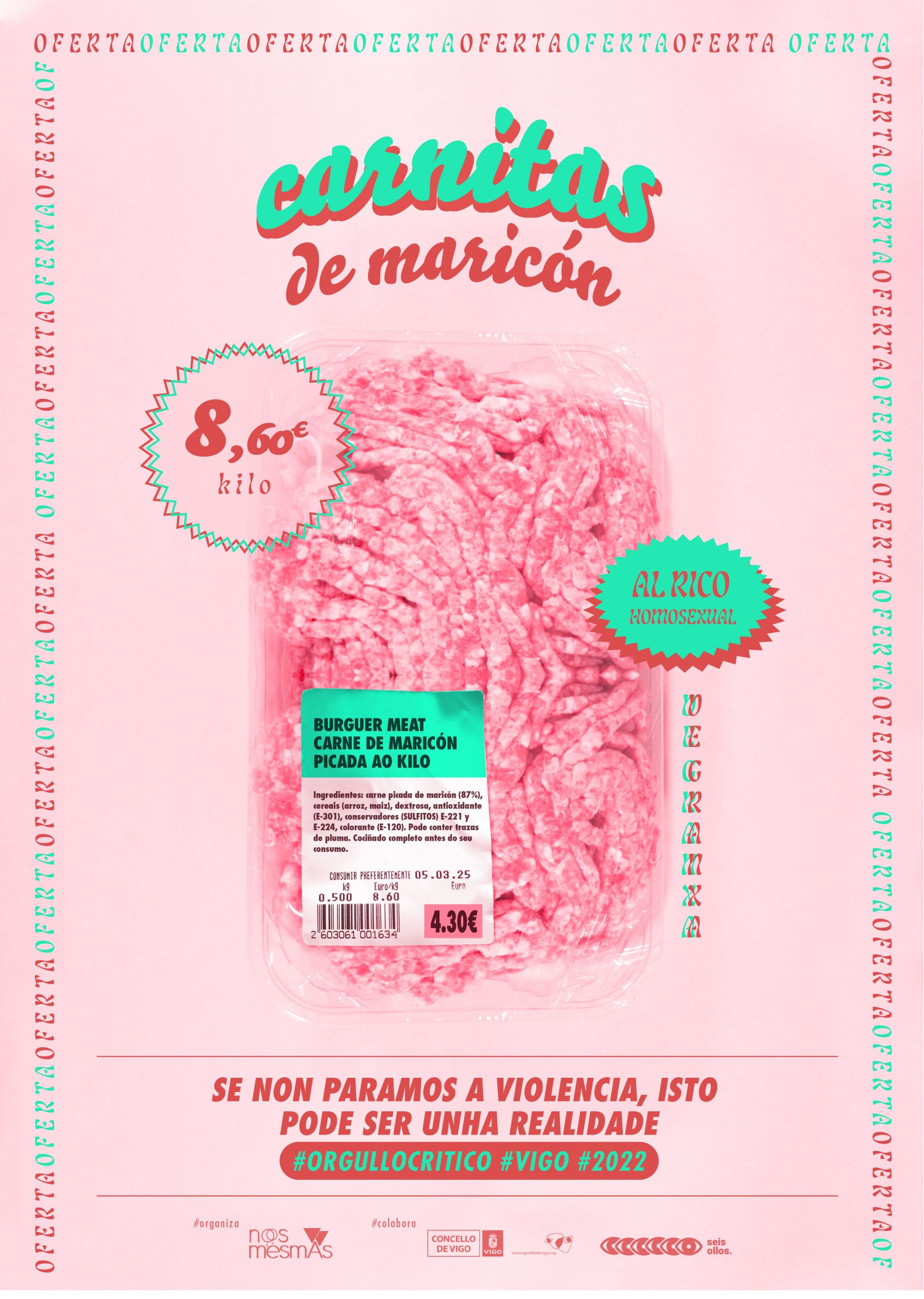 Cartel del Orgullo Crítico 2022 de Nós Mesmas en Vigo.