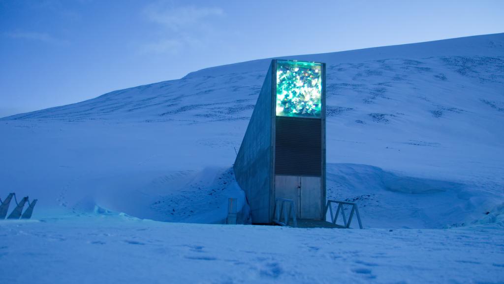 Vista de la Bóveda de Semillas de Svalbard, en Noruega