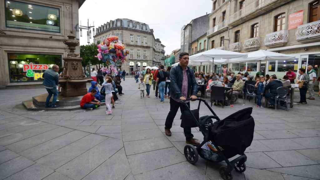 El centro de Pontevedra, completamente peatonalizado.