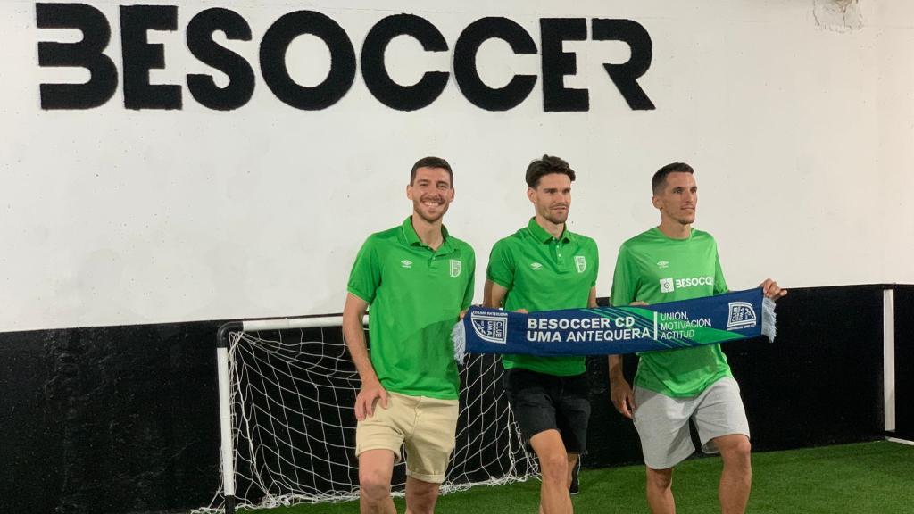 Los jugadores del BeSoccer UMA Antequera en el 'media day' previo a la final del playoff de ascenso.
