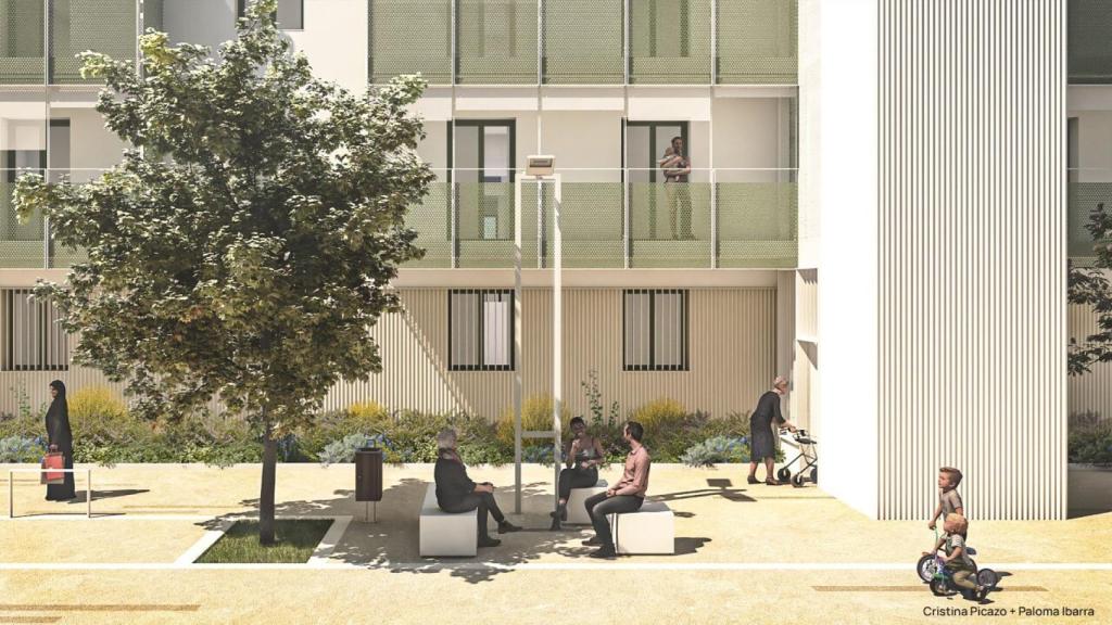 El ascensor del bloque quedaría por fuera en la rehabilitación profunda de la vivienda.