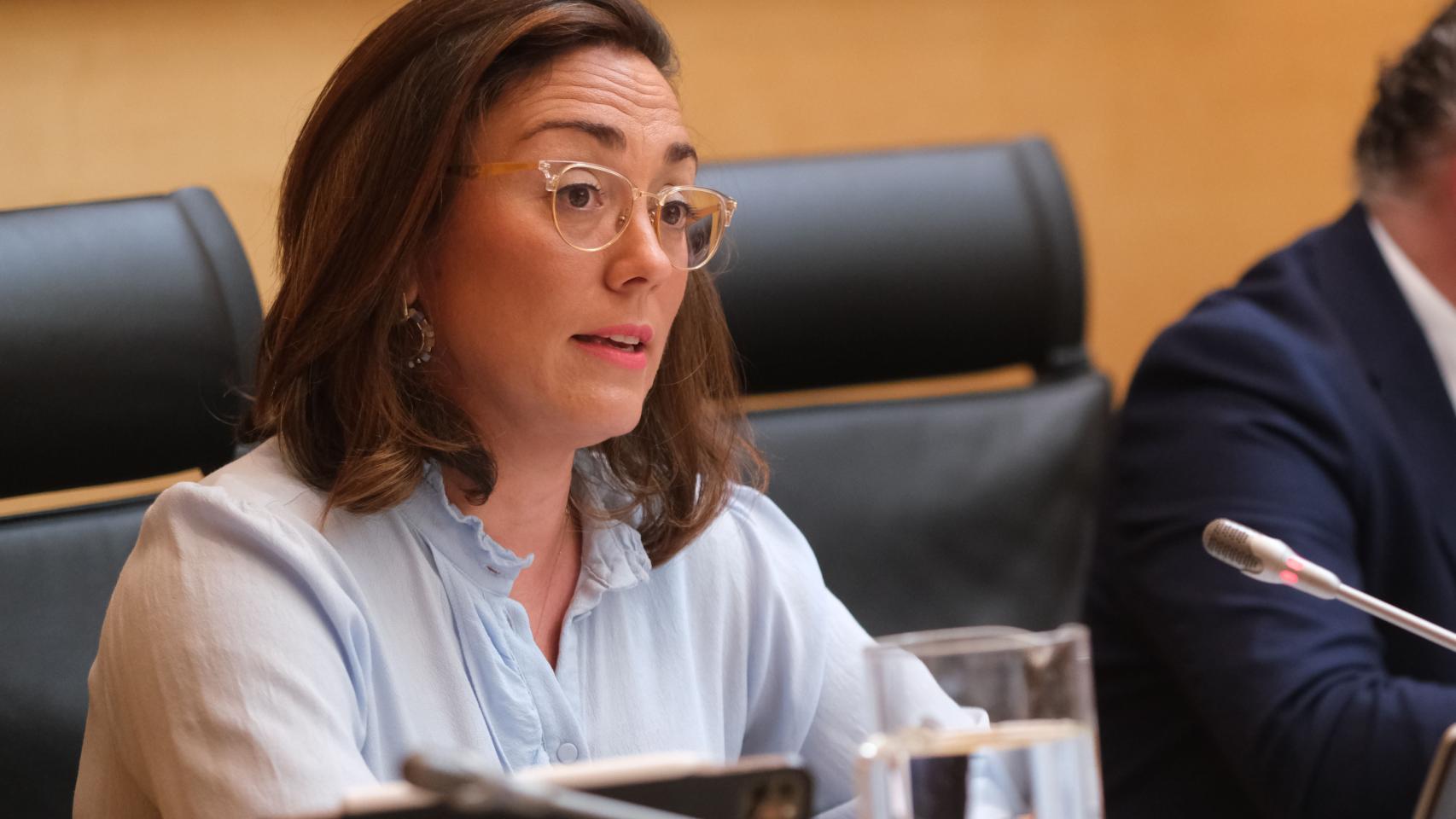 La nueva consejera, Rosa González, durante su comparecencia.
