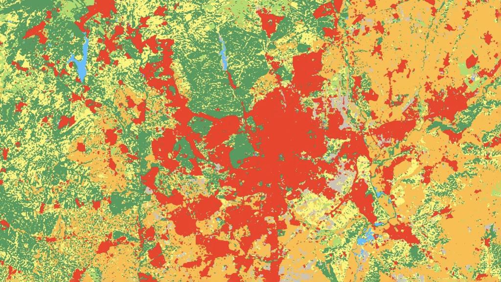 Madrid, en el mapa de Dynamic World de Google.