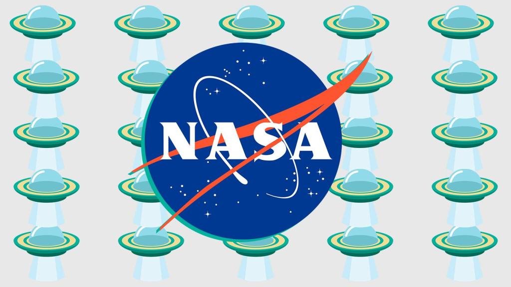 Logo de la NASA en un fotomontaje.
