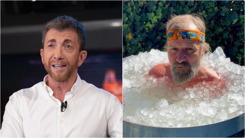 El presntador Pablo Motos y el atleta extremo Wim Hof.