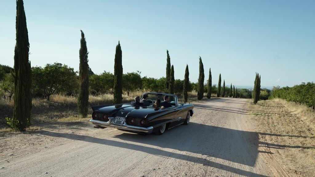 La novia entró en la finca en un descapotable clásico junto a su padrino.