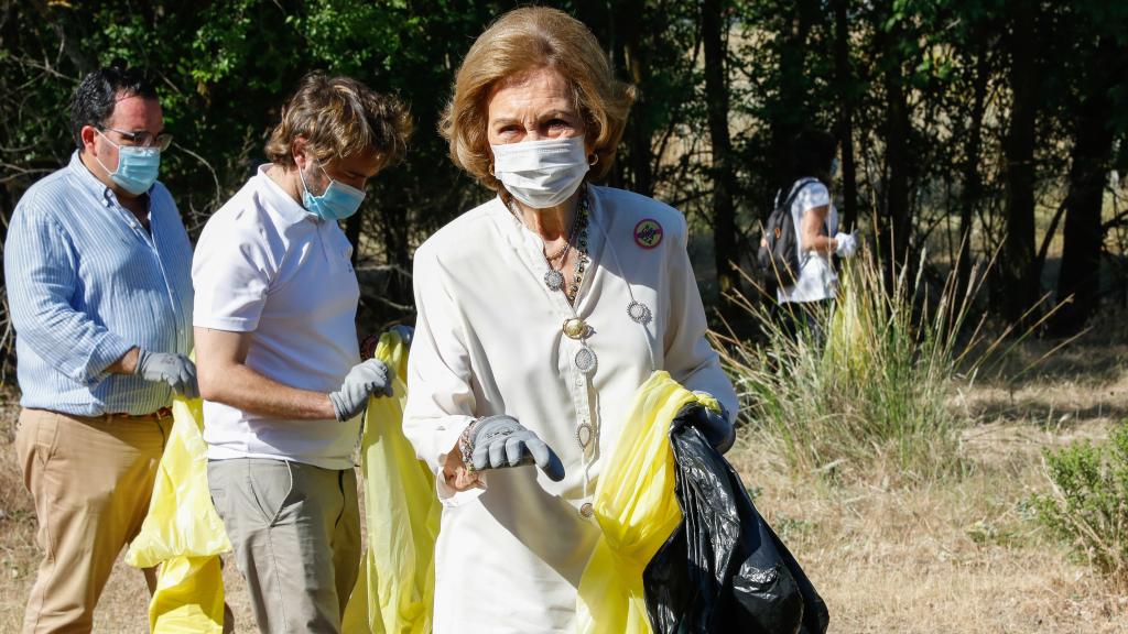 La reina Sofía, este sábado, 11 de junio, en el Barranco de Prado del Espino de Boadilla del Monte.
