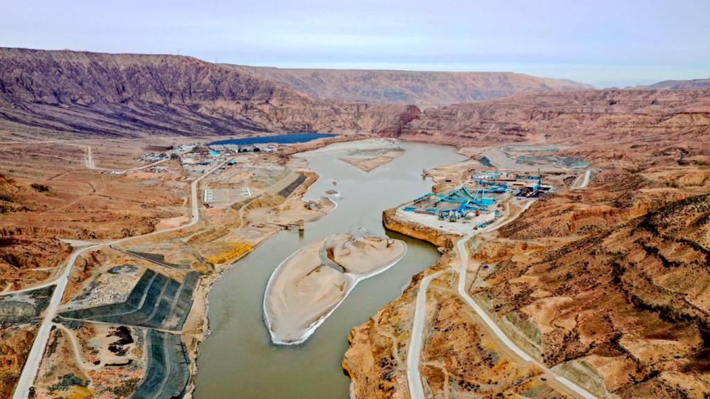 Construcción presa de Yangqu