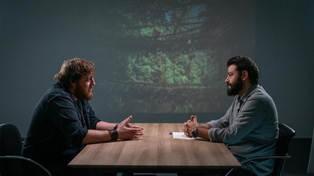 Santi Palacios y Javier Carbajal durante la entrevista.
