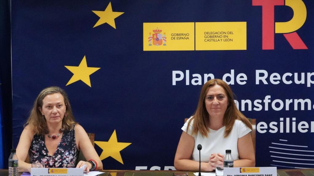 Virginia Barcones este martes en la reunión con la delegada del Gobierno para la Violencia de Género, Victoria Rosell.