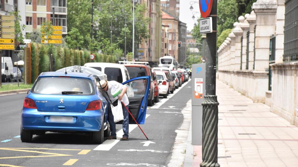 Carril bici ubicado en el Paseo Hospital Militar de Valladolid