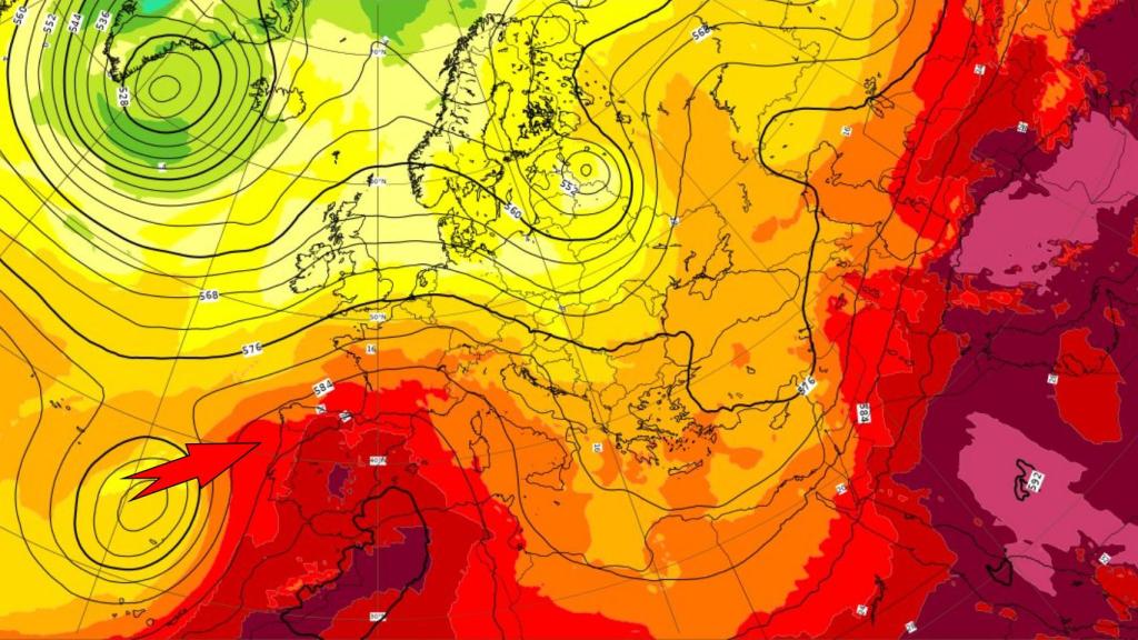 Las masas de aire con altas temperaturas sobre la Península. AEMET/ECMWF