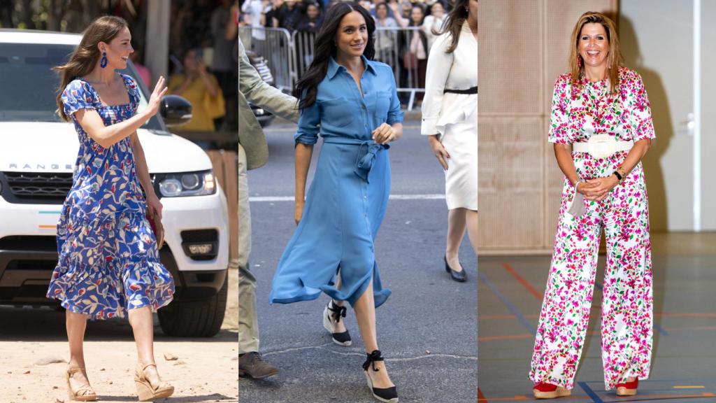 Kate Middleton, Meghan Markle y Máxima de Holanda luciendo esparteñas.
