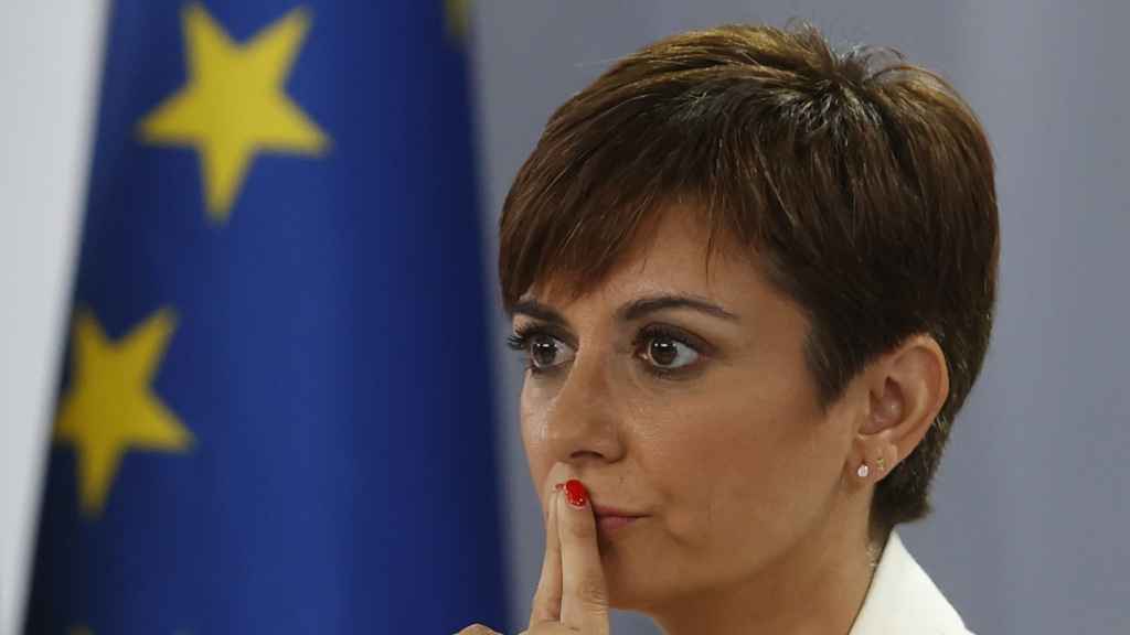 Isabel Rodríguez, ministra portavoz, en la sala de prensa de Moncloa.